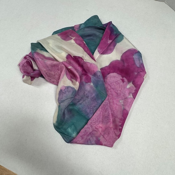 S Atkins-Moran Vintage Signed Handmade Dyed Scarf - Size 71" x 14" - In Bag. - Picture 8 of 10